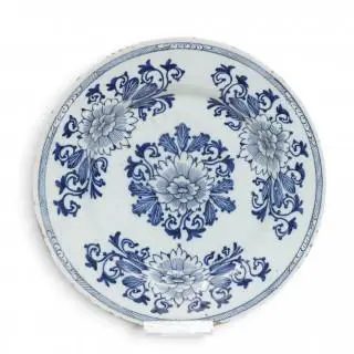Delft, blauw wit aardewerk schotel, De porceleyne Bijl, 18e eeuw – kavel bij Veilinggebouw De Zwaan, Amsterdam