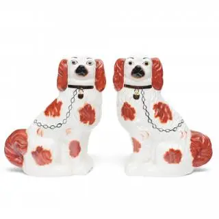 Staffordshire, een paar aardewerken cocker spaniels, 20e eeuw – kavel bij Veilinggebouw De Zwaan, Amsterdam