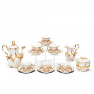 Meissen, wit porseleinen B-vorm koffieservies, (1860-1924) – kavel bij Veilinggebouw De Zwaan, Amsterdam