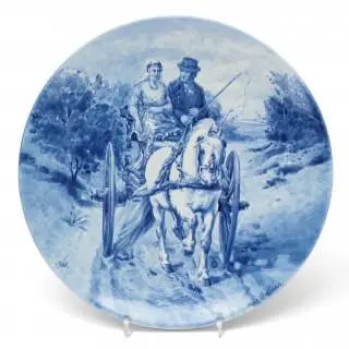 Delft, een blauwwit aardewerken bord, gemerkt voor I. de Ket voor de Porceleyne Fles, 1979 – kavel bij Veilinggebouw De Zwaan, Amsterdam