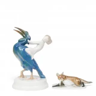 Rosenthal, porseleinen sculptuur, 'neushoornvogel', begin 20e eeuw – kavel bij Veilinggebouw De Zwaan, Amsterdam