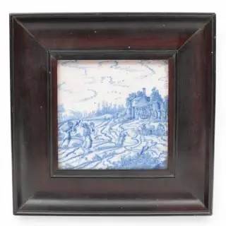 Delft, blauw wit aardewerk tegel, 18e eeuw – kavel bij Veilinggebouw De Zwaan, Amsterdam