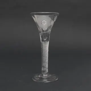 Engeland, een Jacobite gegraveerd slingerglas, circa 1750 – kavel bij Veilinggebouw De Zwaan, Amsterdam