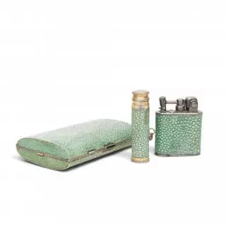 Zilveren met roggenhuid compact, circa 1920 – kavel bij Veilinggebouw De Zwaan, Amsterdam
