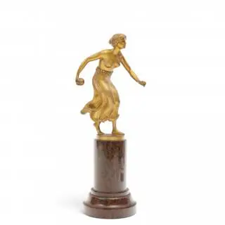 Rudolf Küchler (1867-1954), verguld bronzen sculptuur, kaatser, circa 1900 – kavel bij Veilinggebouw De Zwaan, Amsterdam