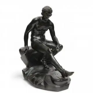 Grand Tour, bronzen sculptuur, 'Rustende Hermes', circa 1900 – kavel bij Veilinggebouw De Zwaan, Amsterdam