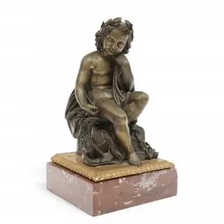 Frankrijk, groen gepatineerd bronzen sculptuur, allegorie op de industrie, 19e eeuw – kavel bij Veilinggebouw De Zwaan, Amsterdam