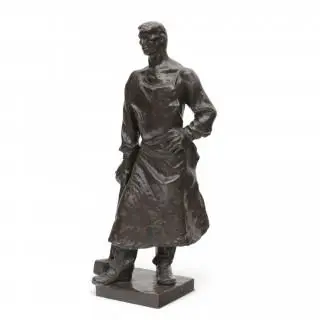 Bretislav Benda (1897-1983), bruin gepatineerd sculptuur, 'Smid' – kavel bij Veilinggebouw De Zwaan, Amsterdam