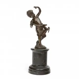 Frankrijk, bronzen beeld, jongen met stokpaard, circa 1900 – kavel bij Veilinggebouw De Zwaan, Amsterdam