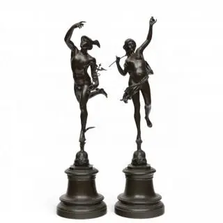 Twee bronzen sculpturen, 'Fortuna en Mercurius', 20e eeuw – kavel bij Veilinggebouw De Zwaan, Amsterdam