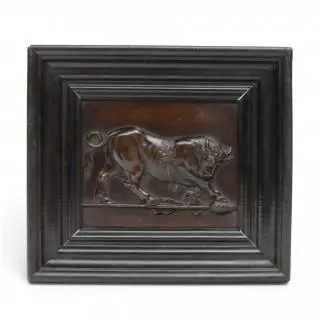 Frankrijk, bruin gepatineerd bronzen plaquette met stier, 19e eeuw – kavel bij Veilinggebouw De Zwaan, Amsterdam