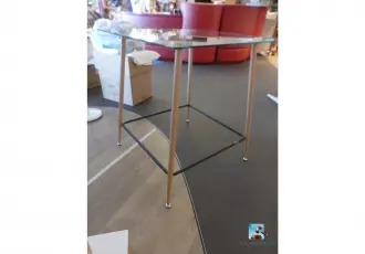 Table en verre et bois – kavel bij Clicpublic