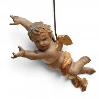 Duitsland, lindenhouten sculptuur van putto, 18e eeuw – kavel bij Veilinggebouw De Zwaan, Amsterdam