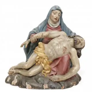 Duitsland, gestoken houten sculptuur, 'Piëta', 18e eeuw – kavel bij Veilinggebouw De Zwaan, Amsterdam