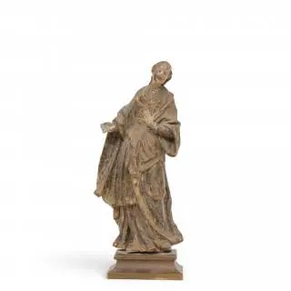 Zuid Europa, gestoken vruchtenhouten sculptuur van Madonna, 18e eeuw – kavel bij Veilinggebouw De Zwaan, Amsterdam