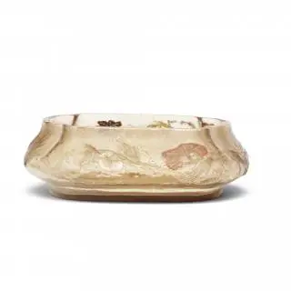 Émile Gallé (1846 - 1904), cameo bruin glazen jardinière, eind 19e eeuw – kavel bij Veilinggebouw De Zwaan, Amsterdam