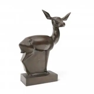 Adrianus Remiens (1890-1972), bruin gepatineerd bronzen sculptuur, ' Hinde', circa 1925 – kavel bij Veilinggebouw De Zwaan, Amsterdam