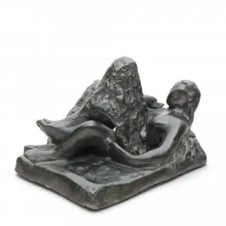 Mari Andriessen (1897-1979), groen gepatineerd bronzen sculptuur 'Leda en de Zwaan' – kavel bij Veilinggebouw De Zwaan, Amsterdam