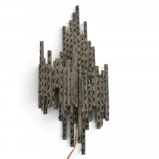 Marcello Fantoni, brutalist, groen gepatineerd koperen tweelichts wandlamp – kavel bij Veilinggebouw De Zwaan, Amsterdam
