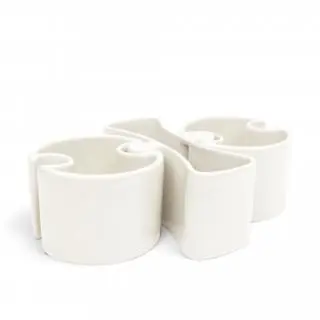 Angelo Mangiarotti (1921-2012), drie-delige witte schaal, uitvoering Fratelli Brambilla, circa 1970 – kavel bij Veilinggebouw De Zwaan, Amsterdam