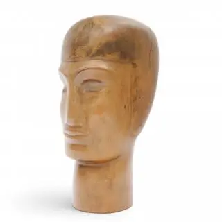 Jules Vermeire (1885-1977), houten sculptuur, 'vrouwenhoofd' – kavel bij Veilinggebouw De Zwaan, Amsterdam