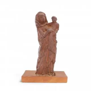 Mari Andriessen (1897-1979), terracotta sculptuur 'Madonna met kind', 1942 – kavel bij Veilinggebouw De Zwaan, Amsterdam