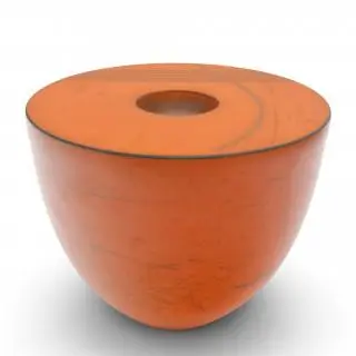 Tjok Dessauvage (geb. 1948), oranje steengoed vaas, 2003 – kavel bij Veilinggebouw De Zwaan, Amsterdam