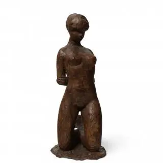 Bruin gepatineerde bronzen sculptuur, vrouwelijk naakt, laatste kwart 20e eeuw – kavel bij Veilinggebouw De Zwaan, Amsterdam