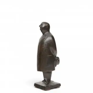 Oswald Wenkebach (1895-1962), donker gepatineerd bronzen sculptuur, 'Monsieur Jacques' – kavel bij Veilinggebouw De Zwaan, Amsterdam