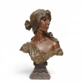 Emmanuel Villanis (1858-1914), bruin gepatineerd bronzen sculptuur, 'Cendrillon', circa 1900 – kavel bij Veilinggebouw De Zwaan, Amsterdam