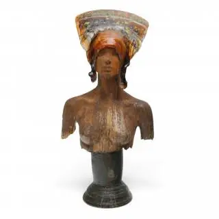 Hans Janssen (1952), keramiek en glazen buste, 'Gaia' – kavel bij Veilinggebouw De Zwaan, Amsterdam