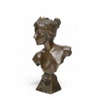 Emmanuel Villanis (1858-1914), bruin gepatineerd bronzen buste, 'Diane', circa 1900 – kavel bij Veilinggebouw De Zwaan, Amsterdam