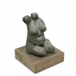 Toegeschreven aan Gerda Rutters (geb. 1946), groen gepatineerd bronzen sculptuur, 'naakt' – kavel bij Veilinggebouw De Zwaan, Amsterdam