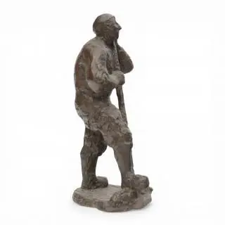 Han Wezelaar (1901-1984), bruin gepatineerd bronzen sculptuur, 'Turfsteker' – kavel bij Veilinggebouw De Zwaan, Amsterdam