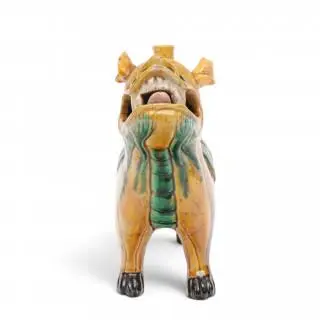 China, a sancai-glazed Xiezhi-shaped censer, 20th century – kavel bij Veilinggebouw De Zwaan, Amsterdam