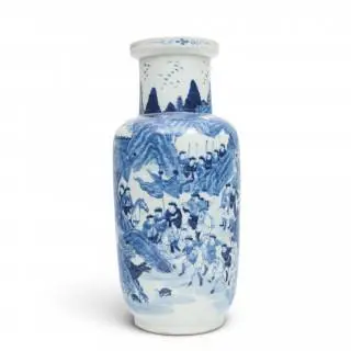 China, a blue and white porcelain baluster vase, 19th century – kavel bij Veilinggebouw De Zwaan, Amsterdam