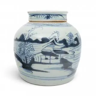 China, a blue and white porcelain ginger jar and cover, 19th century – kavel bij Veilinggebouw De Zwaan, Amsterdam