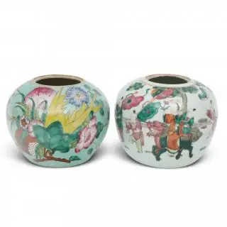 China, two famille rose porcelain ginger jars, 19th century – kavel bij Veilinggebouw De Zwaan, Amsterdam
