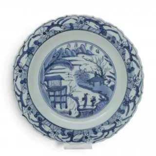 China, a blue and white 'kraak porselein' plate, Ming dynasty, late 16th century – kavel bij Veilinggebouw De Zwaan, Amsterdam