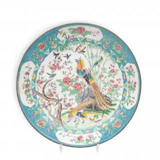 China, a Canton enamel dish, 20th century – kavel bij Veilinggebouw De Zwaan, Amsterdam