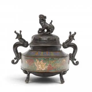 China, a bronze cloisonné censer, early 20th century – kavel bij Veilinggebouw De Zwaan, Amsterdam