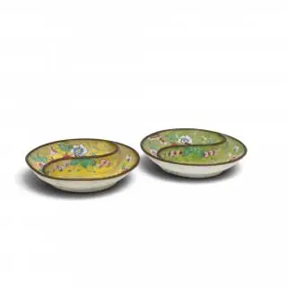 China, two Canton enamel sweetmeat dishes, 19th century – kavel bij Veilinggebouw De Zwaan, Amsterdam