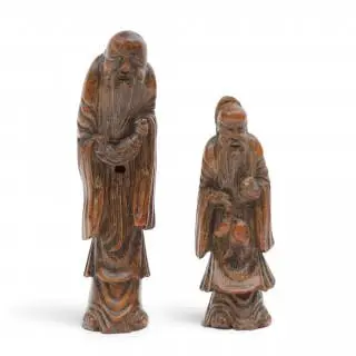 China, two bamboo figures, 18th/ 19th century – kavel bij Veilinggebouw De Zwaan, Amsterdam