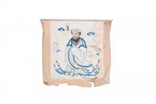 China, a cream silk embroidered hanging, early 20th century – kavel bij Veilinggebouw De Zwaan, Amsterdam