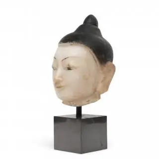 Burma, an alabaster Shan-style head of Buddha, 19th century – kavel bij Veilinggebouw De Zwaan, Amsterdam