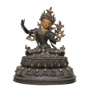 Tibet, a parcel-gilt bronze figure of Tara, modern – kavel bij Veilinggebouw De Zwaan, Amsterdam