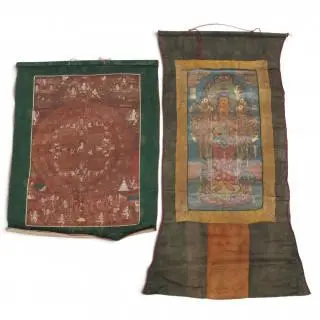 Tibet, two various thangka's, 20th century – kavel bij Veilinggebouw De Zwaan, Amsterdam