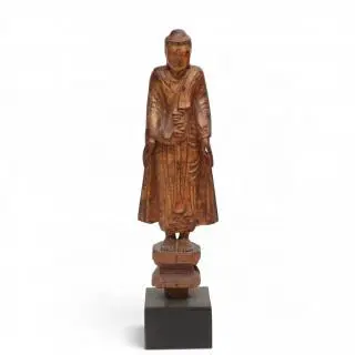 Burma, a lacquered and gilt-wood Mandalay-style figure of Buddha, ca. 1900 – kavel bij Veilinggebouw De Zwaan, Amsterdam