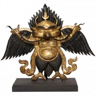 Tibet, a parcel-gilt copper repoussé figure of Garuda, 20th century – kavel bij Veilinggebouw De Zwaan, Amsterdam