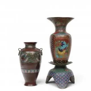 Japan, two cloisonné vases, 20th century – kavel bij Veilinggebouw De Zwaan, Amsterdam